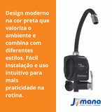 Torneira Elétrica P/ Parede 4800w Cor Preta Enerclean Preto Polido 127v 60