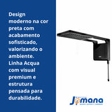 Chuveiro Elétrico De Parede Lorenzetti Acqua Ultra Storm Preto 7800w 220v 7.8 Kw