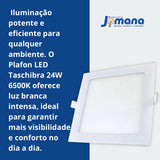 Painel LED Sobrepor 24W 6500K Lux Quadrado Bivolt Branco Taschibra