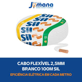 Cabo Flexível 2,5mm² Branco 100 Metros 750V Antichama SIL