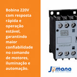 Minicontator Tripolar 7a Ca 1na Cwc07-10-30v26 Weg 12459272 220v