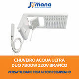Chuveiro Elétrico De Parede Lorenzetti Acqua Ultra Duo 7,8kw Cor Branco 220v 7.8 Kw