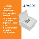 Quadro de Distribuição Embutir 08 Módulos QDW02-8-BE Branco WEG