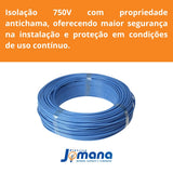 Cabo Flexível 4mm2 Azul 750V Antichamas 100m SIL