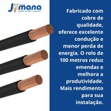 Cabo Flexível Preto 6 mm 100m 750V Antichama Sil
