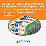 Cabo Flexível 750v 1,5 mm Bobina 100 metros Cinza - Sil