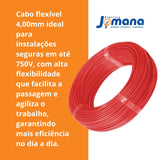 Cabo Flexível 4mm2 100M 750V Antichama Flexsil Vermelho SIL