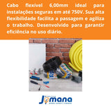 Cabo Flexível Preto 6 mm 100m 750V Antichama Sil
