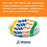 Cabo Flexível 2,5mm² Branco 100 Metros 750V Antichama SIL
