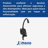 Torneira Elétrica Parede Enerclean 5500W 220V Preta Polida Enerbras