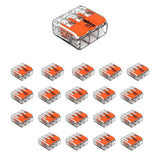 Conector Wago 221-413 3 Vias Kit 20 Peças - Compacto para emenda