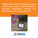 Refletor Led Slim 150w Branco Frio Ip65 Blumenau Preto 127/220v Preto Branco-frio