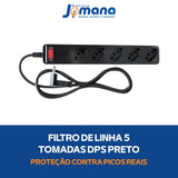 Filtro De Linha Protetor De Surto Dps Iclamper Energ 5 Tom Preto 127/220v