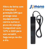 Filtro De Linha Protetor De Surto Dps Iclamper Energ 5 Tom Preto 127/220v