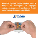 Conector Wago 221-413 3 Vias Kit 20 Peças - Compacto para emenda