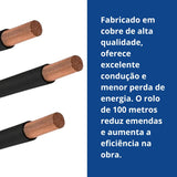 Cabo Flexível 16mm2 750V Antichama 100m Preto SIL