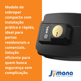 Fechadura Elétrica Compacta de Sobrepor Preta Original 12V HDL