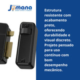 Fechadura Elétrica Compacta de Sobrepor Preta Original 12V HDL