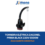 Torneira Elétrica Prima Black Touch 220V 5500W 60 Hz Preto Polido Zagonel