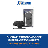 Ducha Eletrônica Enerbras E-Soft 220V 7500W Preta – Controle Eletrônico de Temperatura | Compatível com DR e Aquecimento Solar