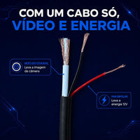 Cabo Coaxial CFTV Condutti 5mm Dupla Blindagem 150m Preto para Área Externa
