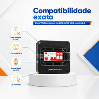 Quadro de Proteção CLAMPER Mobi Box 220V 8kW 40A Preto para Wallbox com DPS + IDR Tipo A + Disjuntor