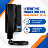 Interfone Monofone Hdl Áudio Advance Unidade Interna 1 Botão Preto 127/220v