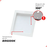 Painel LED Recuado Quadrado Comfort Deluxe 12W 6500K Bivolt Branco Fosco Avant – Cód. 908031377