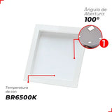 Painel LED Recuado Quadrado Comfort Deluxe 12W 6500K Bivolt Branco Fosco Avant – Cód. 908031377