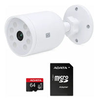 Câmera de Segurança IP Wi-Fi WEG Home Bullet 3MP com Visão Noturna + Cartão MicroSD ADATA 64GB Class 10 – Branco