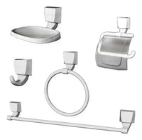 Kit Acessórios Banheiro Lorenzetti Attic Quadra 5 Peças Branco 2000 F24 Fixação Parede