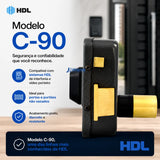 Hdl Fechadura Eletrônica C90 Abre P/dentro Fixa Preta