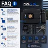 Hdl Fechadura Eletrônica C90 Abre P/dentro Fixa Preta