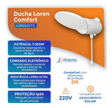 Chuveiro Lorenzetti Loren Comfort Eletrônico 7500W 220V Branco
