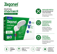 Chuveiro Ducha Eletrônica Moment 7500W 220V 7.5 kW Zagonel