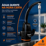 Torneira Elétrica Prima Black Touch 220V 5500W 60 Hz Preto Polido Zagonel