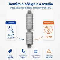 Resistência Lorenzetti Loren Shower Ultra 3065M Cinza 220V 7500W Original