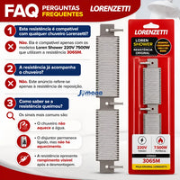 Resistência Lorenzetti Loren Shower Ultra 3065M Cinza 220V 7500W Original