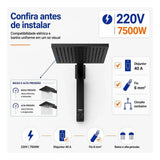 Chuveiro Acqua Century Preto 7500W 220V Eletrônico 7.5 KW Lorenzetti