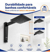 Chuveiro Acqua Century Preto 7500W 220V Eletrônico 7.5 KW Lorenzetti
