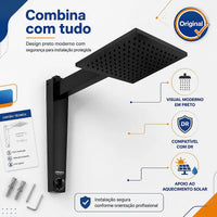 Chuveiro Acqua Century Preto 7500W 220V Eletrônico 7.5 KW Lorenzetti