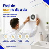 Exaustor para Banheiro Ventisol EXB 150 150mm 220V 22W Branco – Alta Vazão 186m³/h