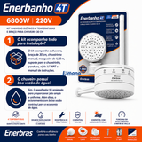 Chuveiro Ducha Enerbanho 6800W 220V Branco 4 Temperaturas Enerbras