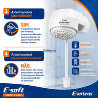 Ducha Eletrônica E-Soft 7500W 220V Branca Enerbras