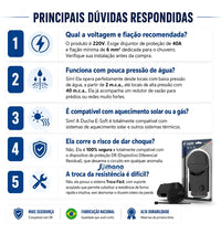 Ducha Eletrônica Enerbras E-Soft Preta 220V 7500W – Controle Eletrônico de Temperatura