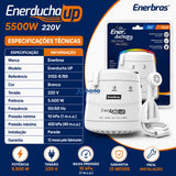 Chuveiro Enerducha Up Branco 3 Temperaturas Potência 5500 W 220V Enerbras