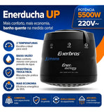 Chuveiro Ducha Enerducha Up Preto 3 Temperaturas 5500W 220V Enerbras
