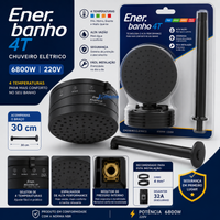 Ducha Chuveiro Enerbanho Preto 4 Temperaturas 6800W 220V Enerbras