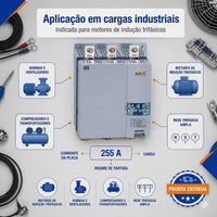 Chave Soft Starter SSW070 255A 220–575V Trifásico Industrial WEG