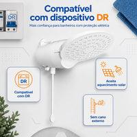 Chuveiro Lorenzetti Loren Comfort Eletrônico 220V 6800W Branco